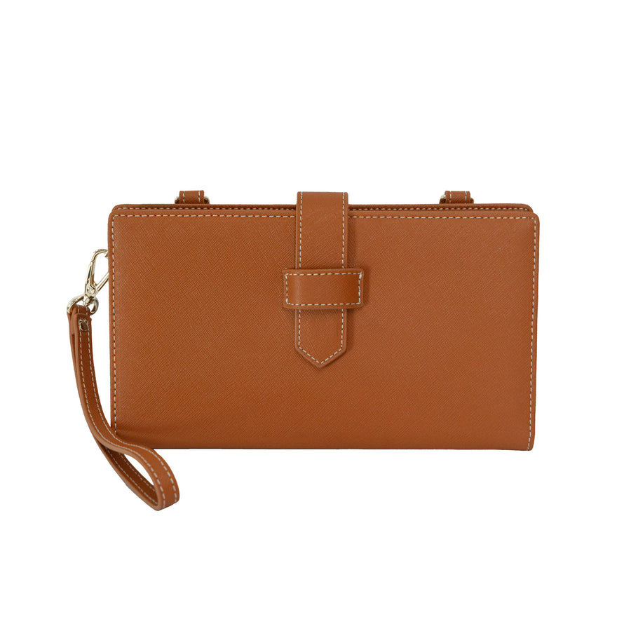 Lyra Travel Clutch - Caramel Brown