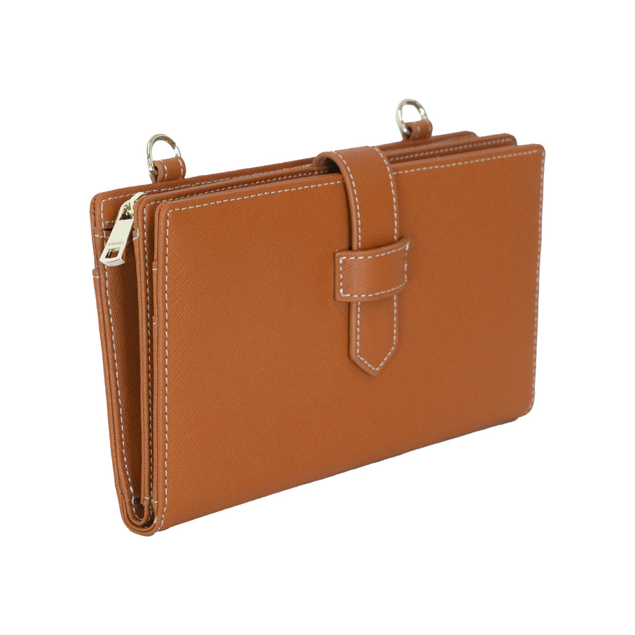 Lyra Travel Clutch - Caramel Brown