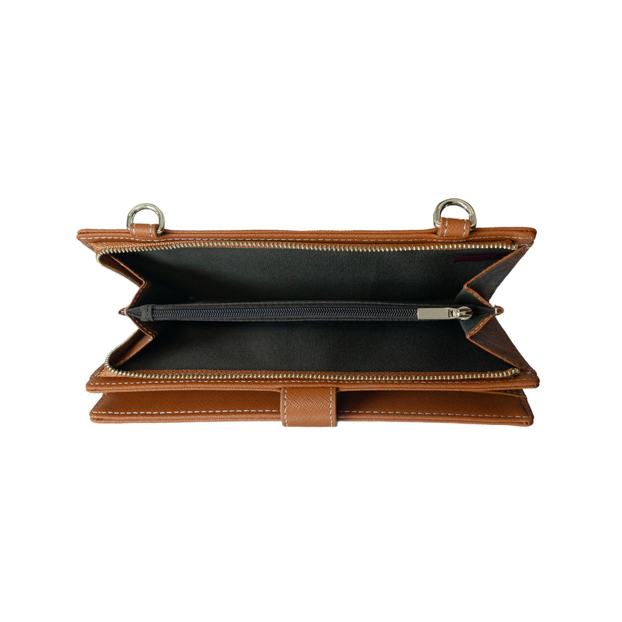 Lyra Travel Clutch - Caramel Brown